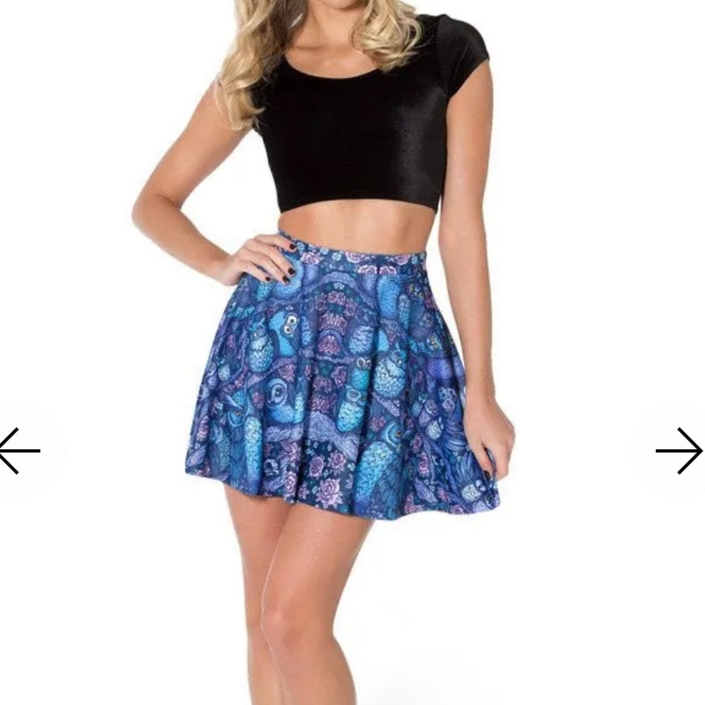 Black Milk Clothing Midnight Owl Skater Skirt Size XS